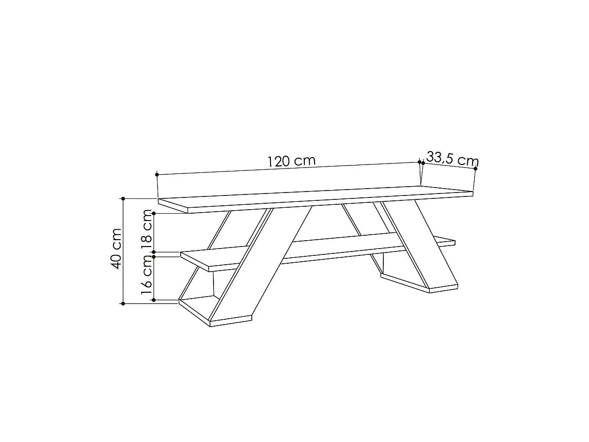 Mobile TV 3 ripiani L120 cm - Farfalla