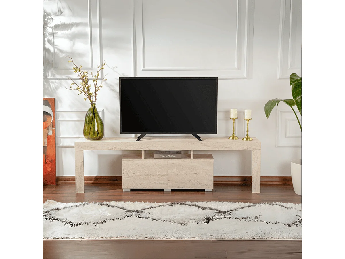 Meuble TV 2 portes rabattables L180 cm - ENCLAVE