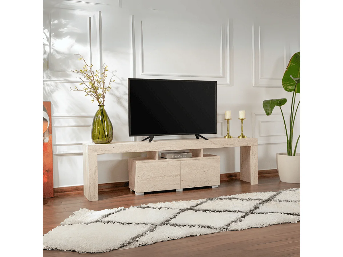 Meuble TV 2 portes rabattables L180 cm - ENCLAVE