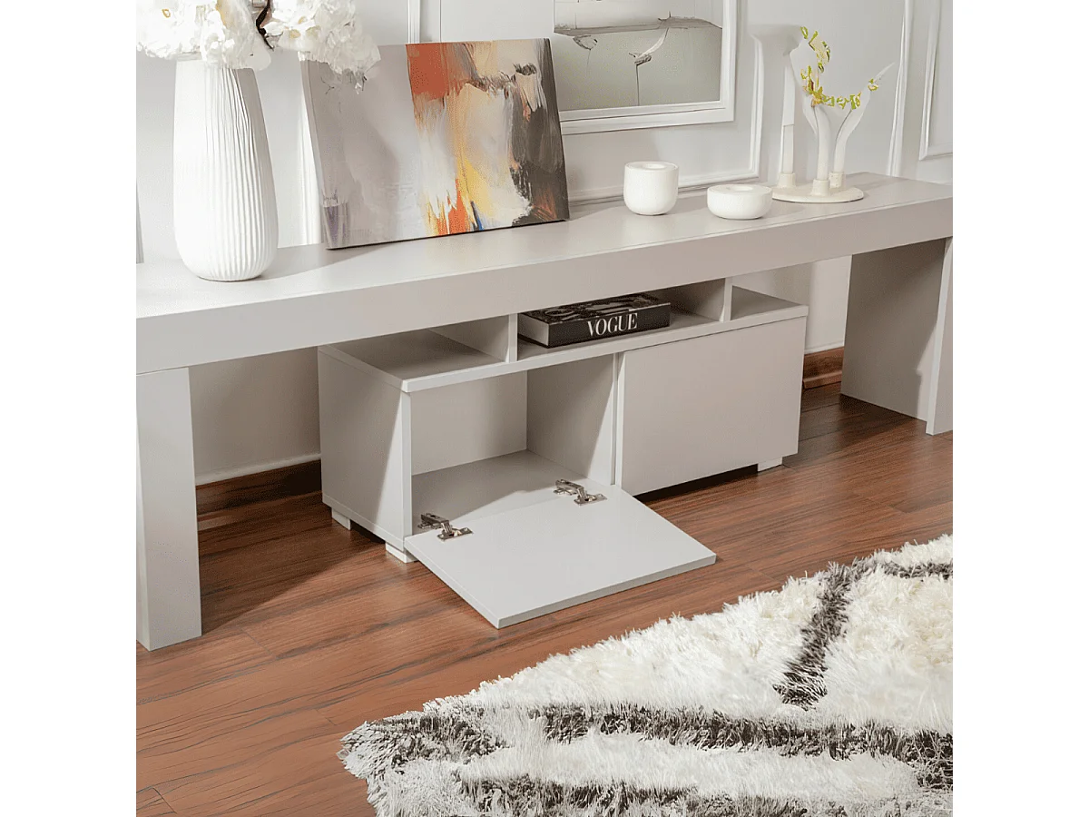 Meuble TV 2 portes rabattables L180 cm - ENCLAVE