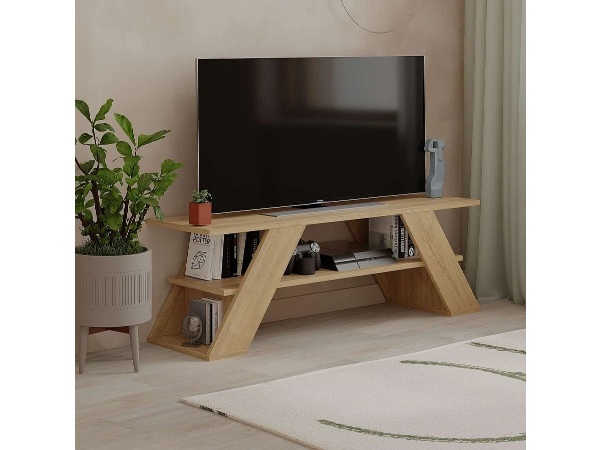 Meuble TV 3 étagères L120 cm - Farfalla