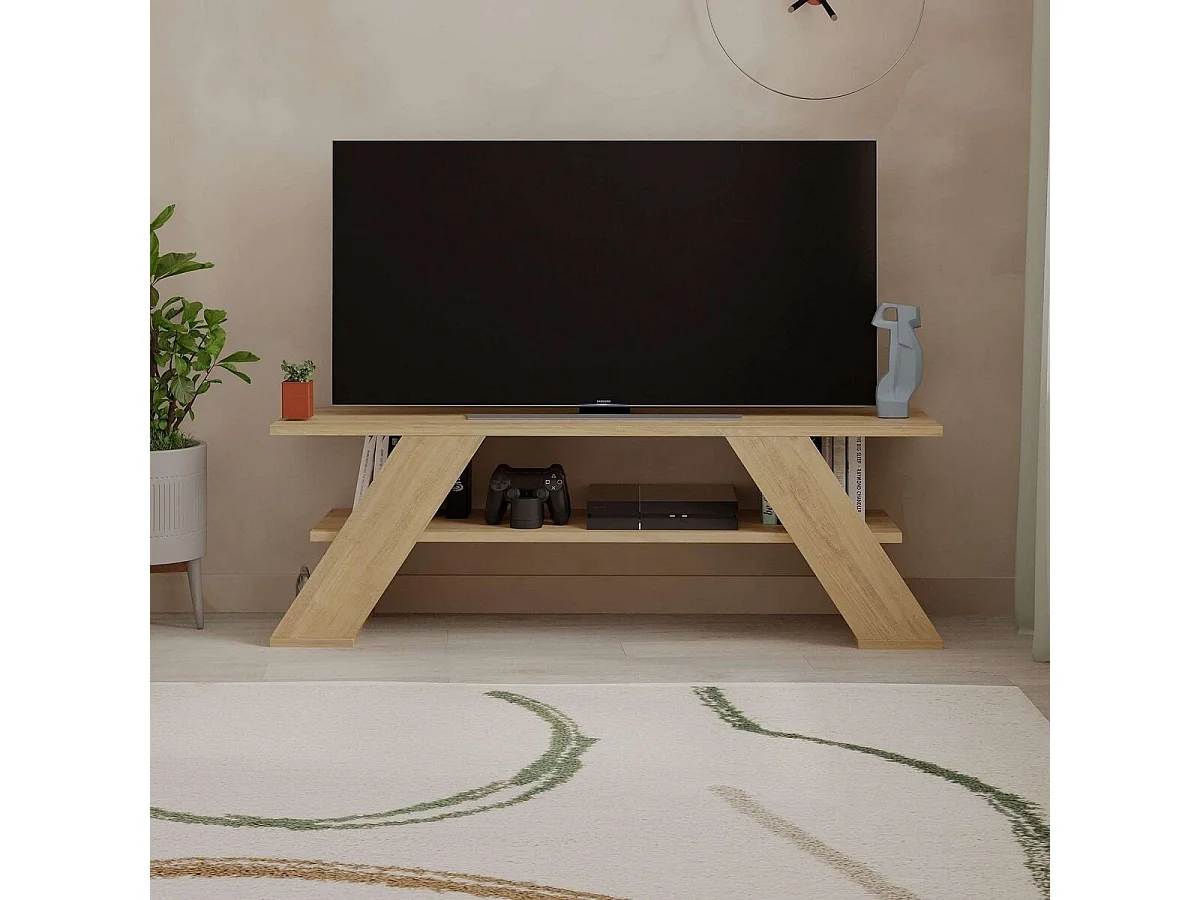 Meuble TV 3 étagères L120 cm - Farfalla