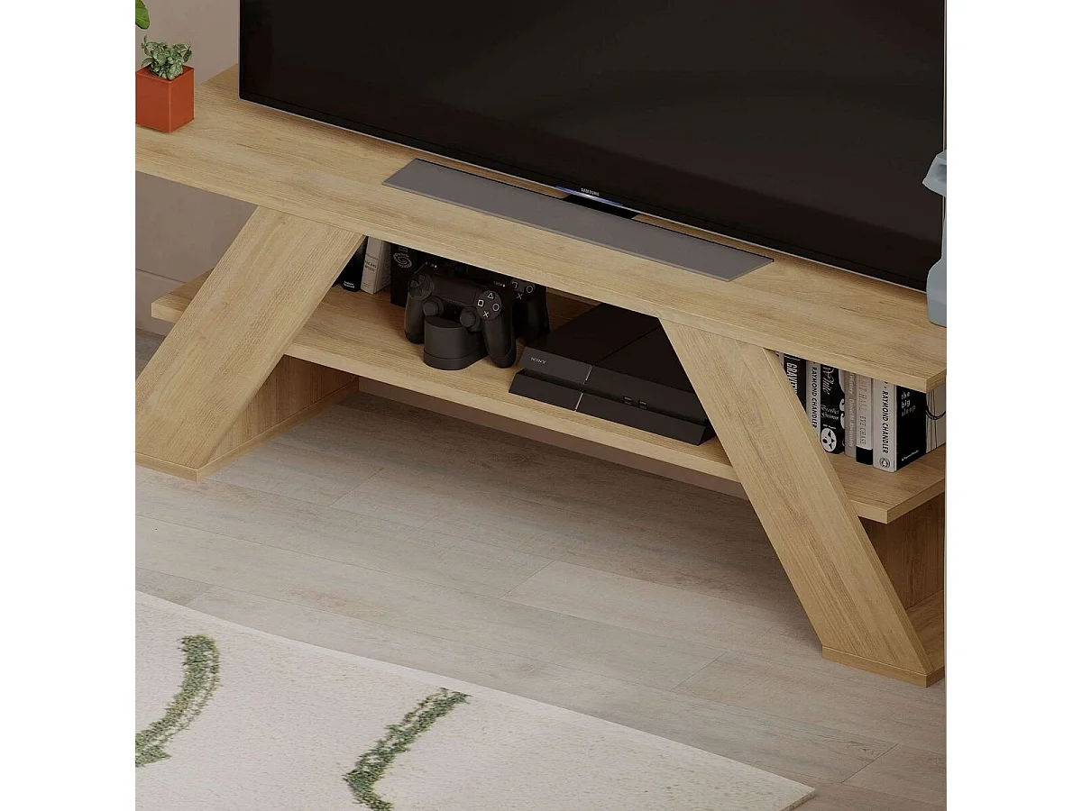 Meuble TV 3 étagères L120 cm - Farfalla