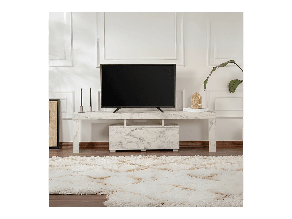 Meuble TV 2 portes rabattables L180 cm - ENCLAVE