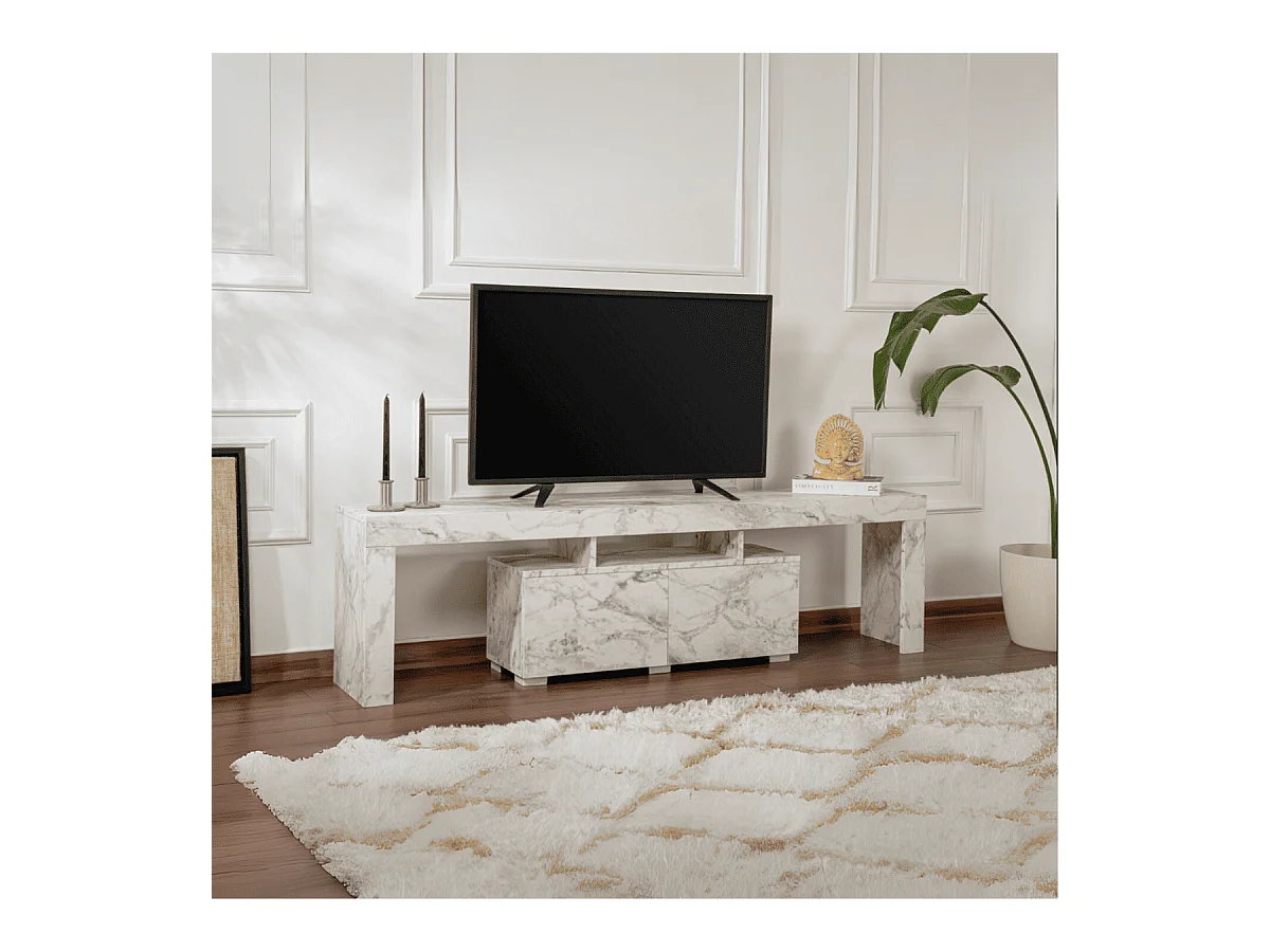 Meuble TV 2 portes rabattables L180 cm - ENCLAVE