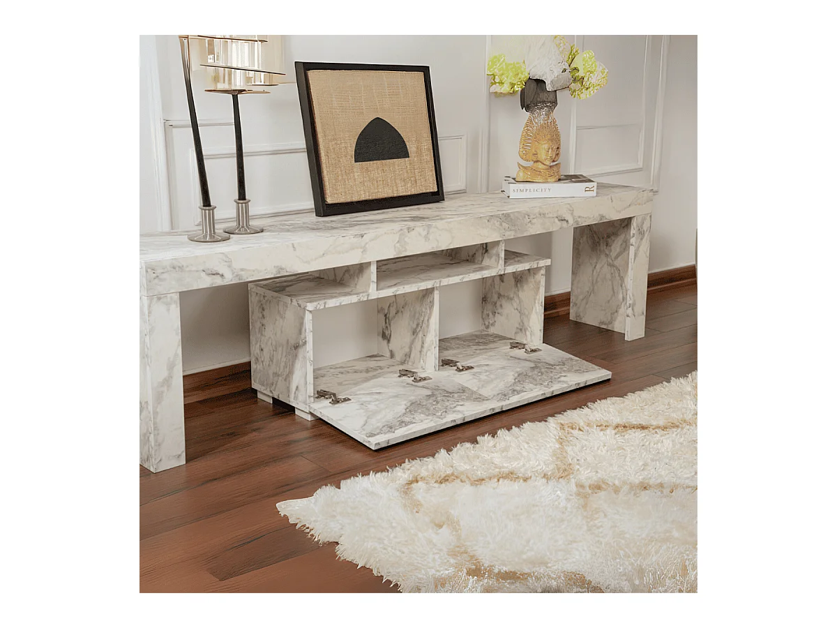 Meuble TV 2 portes rabattables L180 cm - ENCLAVE