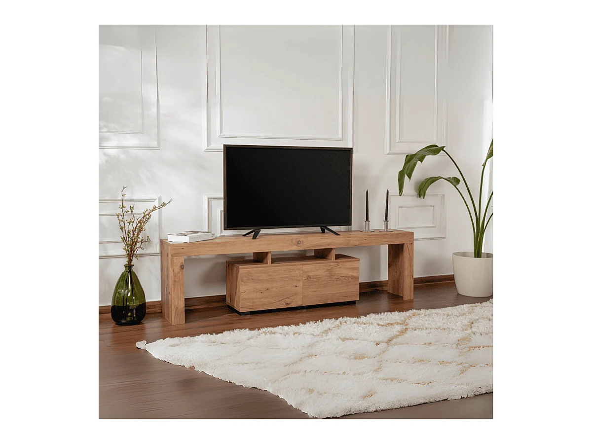 Meuble TV 2 portes rabattables L180 cm - ENCLAVE