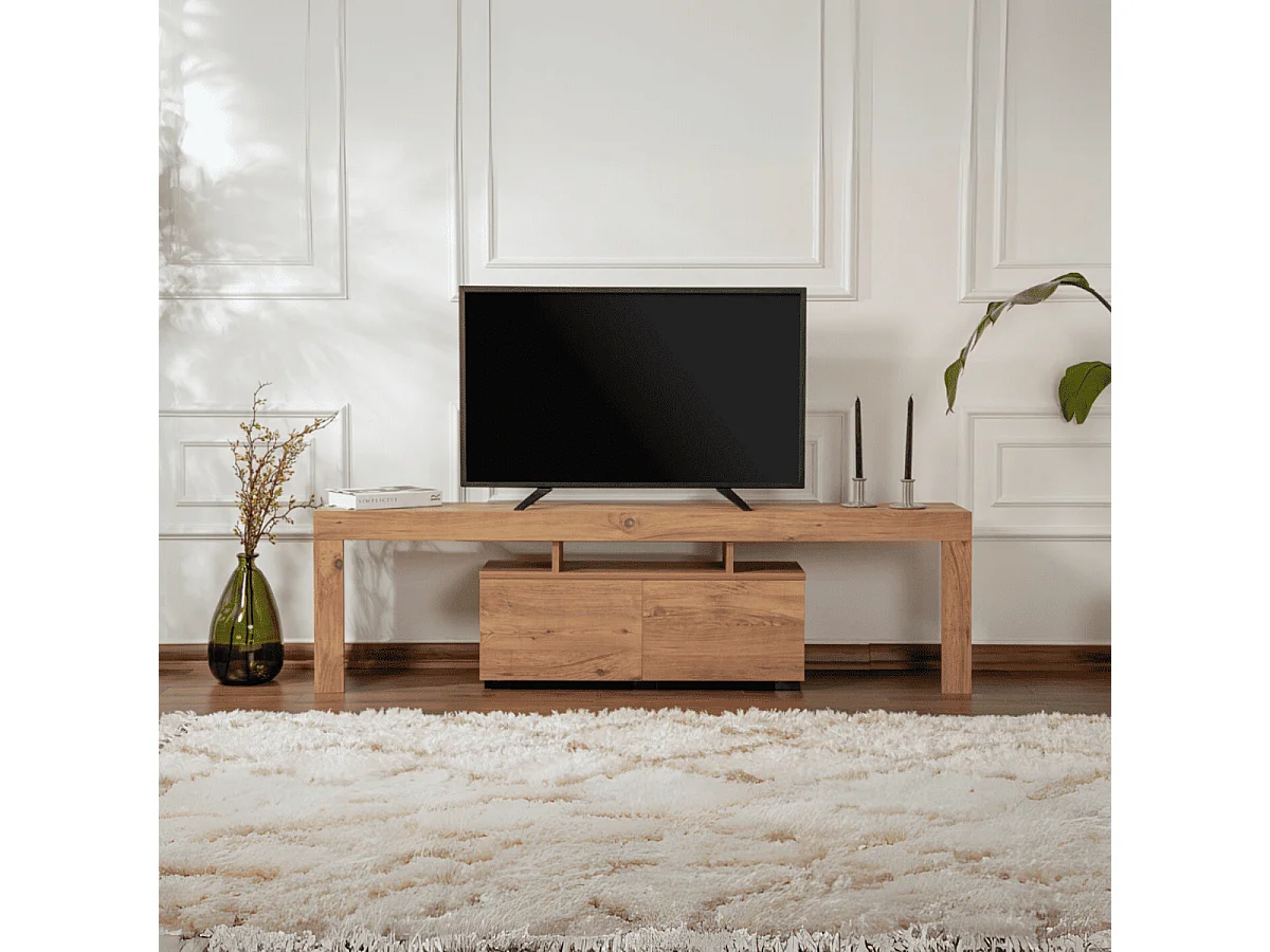 Meuble TV 2 portes rabattables L180 cm - ENCLAVE