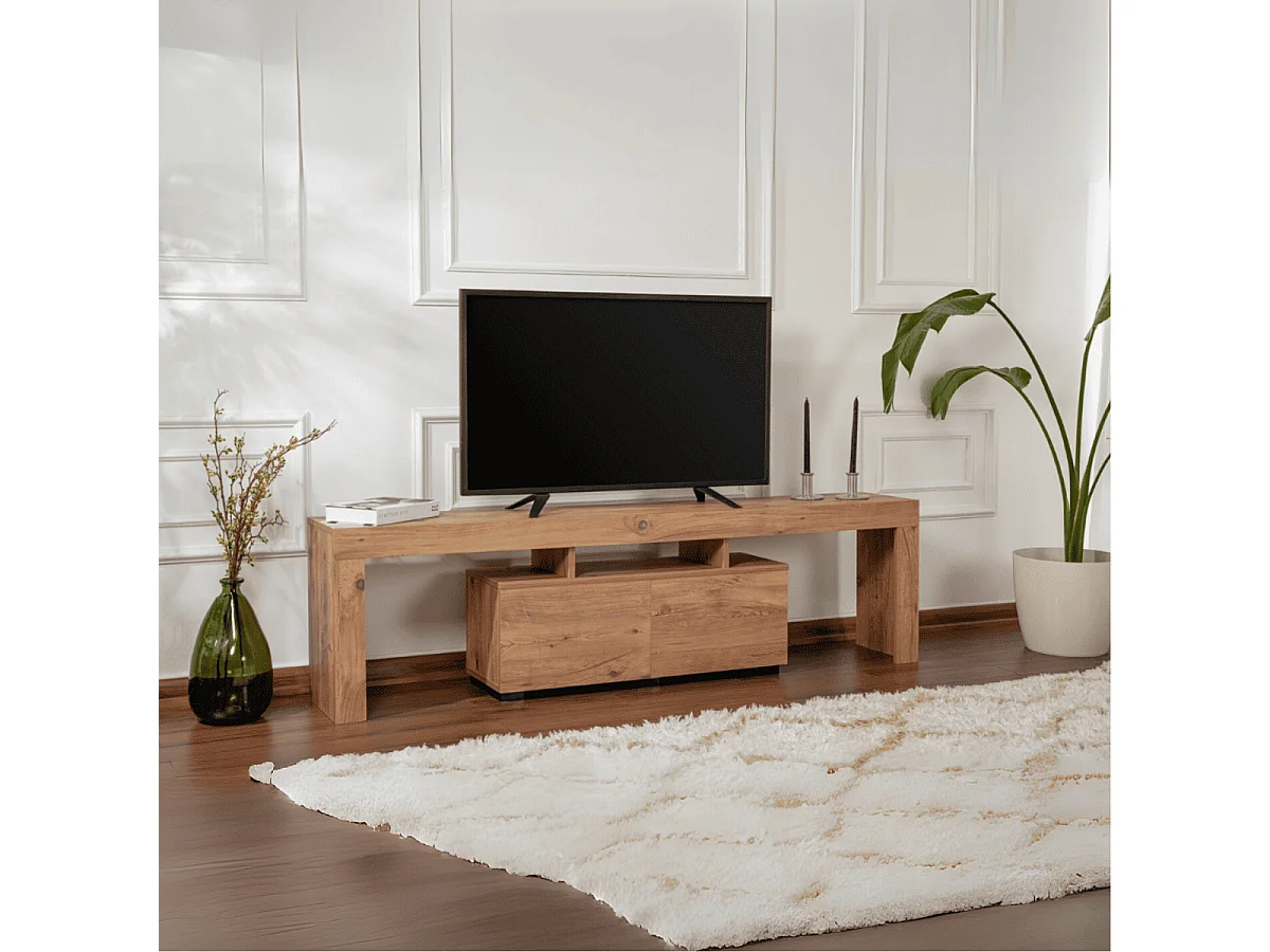 Meuble TV 2 portes rabattables L180 cm - ENCLAVE