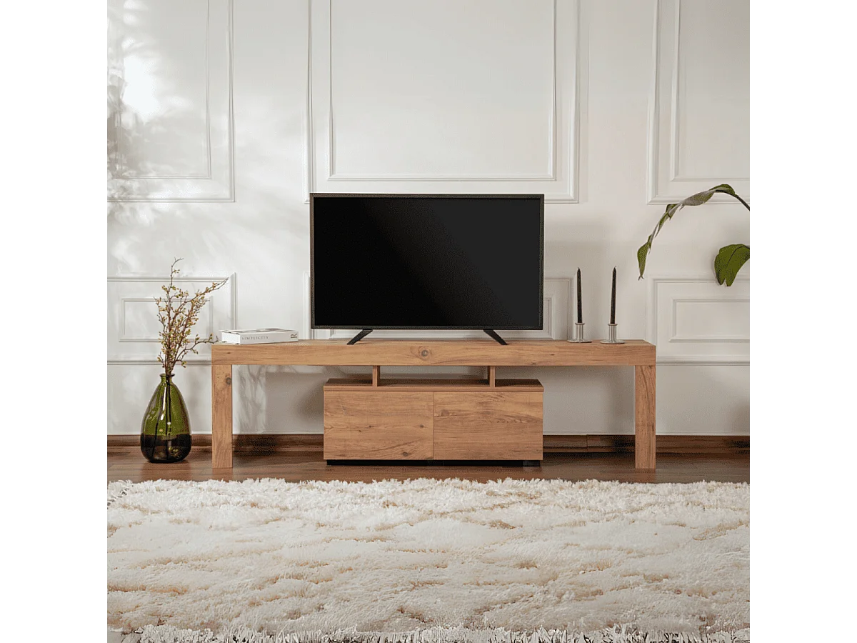 Meuble TV 2 portes rabattables L180 cm - ENCLAVE