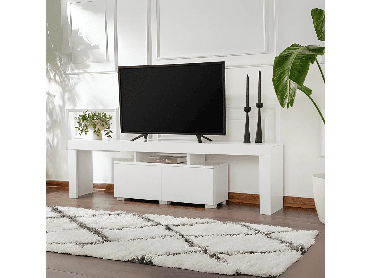 Meuble TV 2 portes rabattables L180 cm - ENCLAVE