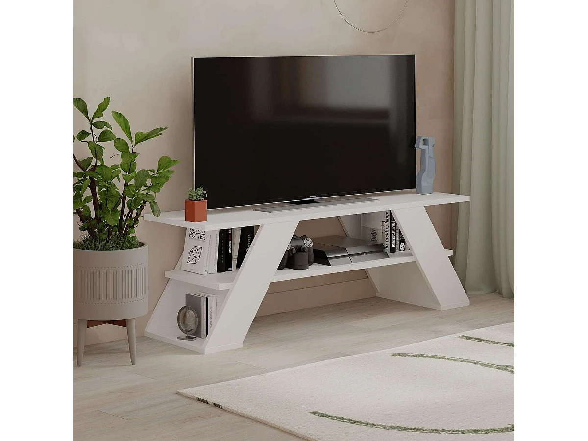 Meuble TV 3 étagères L120 cm - Farfalla