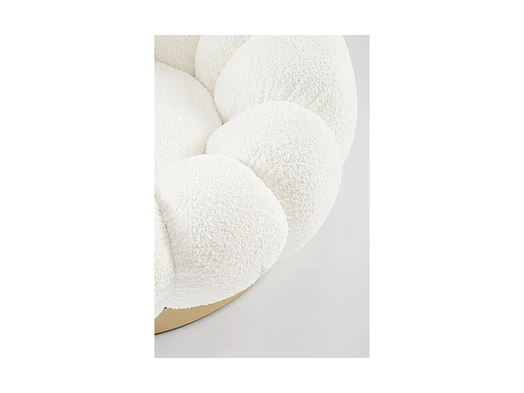 Fauteuil pivotant en tissu bouclé blanc - FLOREL