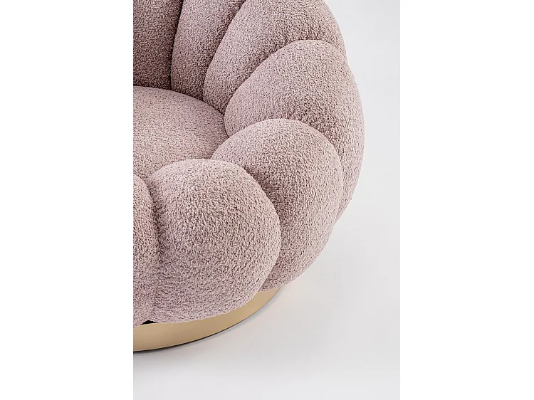 Drehsessel aus Bouclé-Stoff mit Antikrosa-Effekt - FLOREL