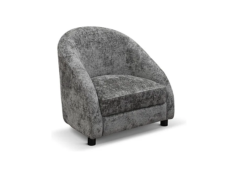 Fauteuil bas en tissu gris - GRENOBLE