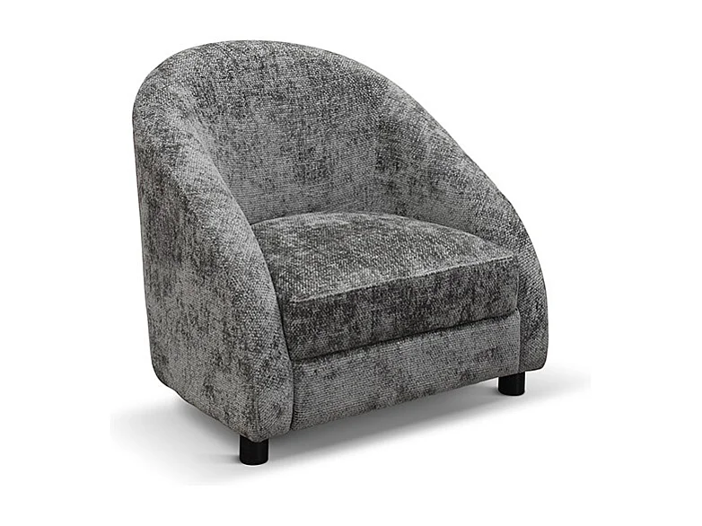 Fauteuil bas en tissu gris - GRENOBLE