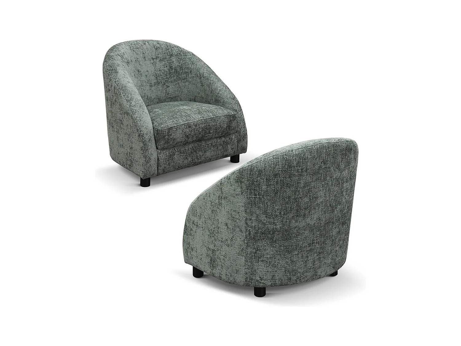 Niedriger Sessel in grünem Stoff - GRENOBLE