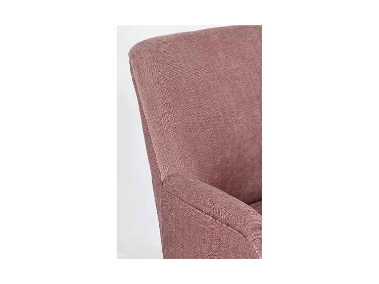 Fauteuil en tissu rose foncé avec pieds en acier peint en noir - ERNESTINE