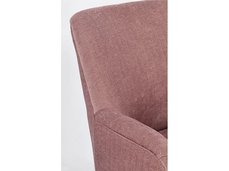 Poltrona in tessuto rosa scuro e gambe in acciaio verniciato nero - ERNESTINE