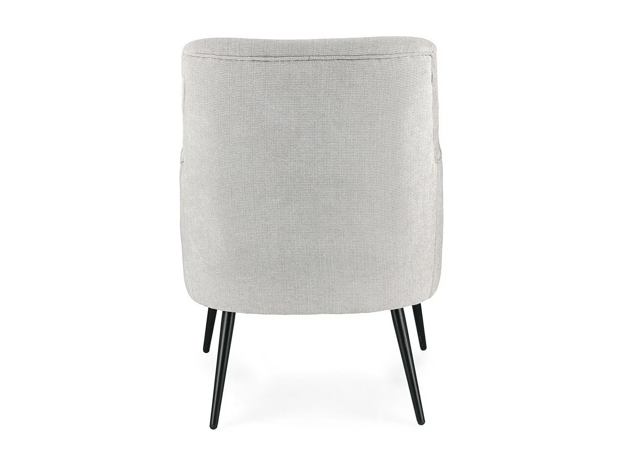 Sessel aus hellgrauem Stoff und schwarz lackierten Stahlbeinen - ERNESTINE