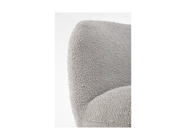 Cadeirão giratório em tecido com efeito bouclé cinzento - MARGOT