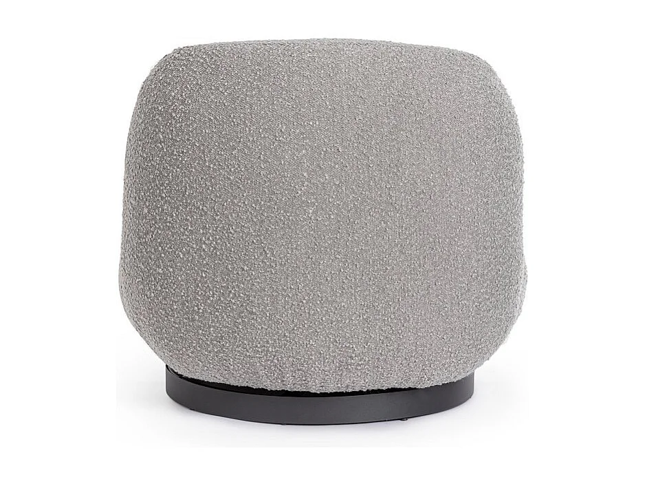 Draaibare fauteuil in grijze bouclé-effect stof - MARGOT