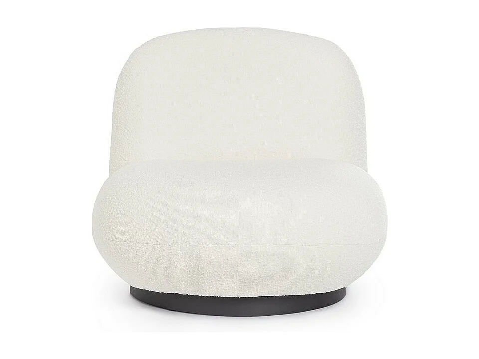 Drehsessel aus weißem Bouclé-Stoff - MARGOT