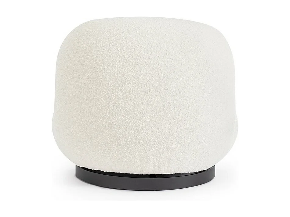 Drehsessel aus weißem Bouclé-Stoff - MARGOT