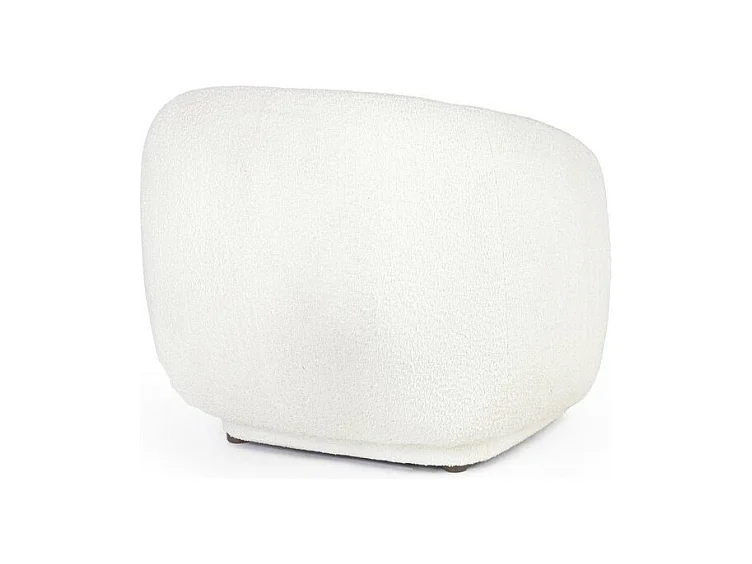 Biały fotel z tkaniny z efektem bouclé - TECLA