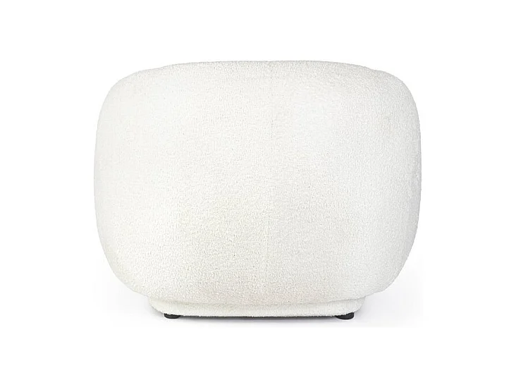 Biały fotel z tkaniny z efektem bouclé - TECLA