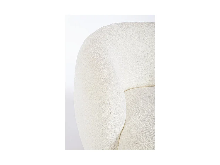Biały fotel z tkaniny z efektem bouclé - TECLA