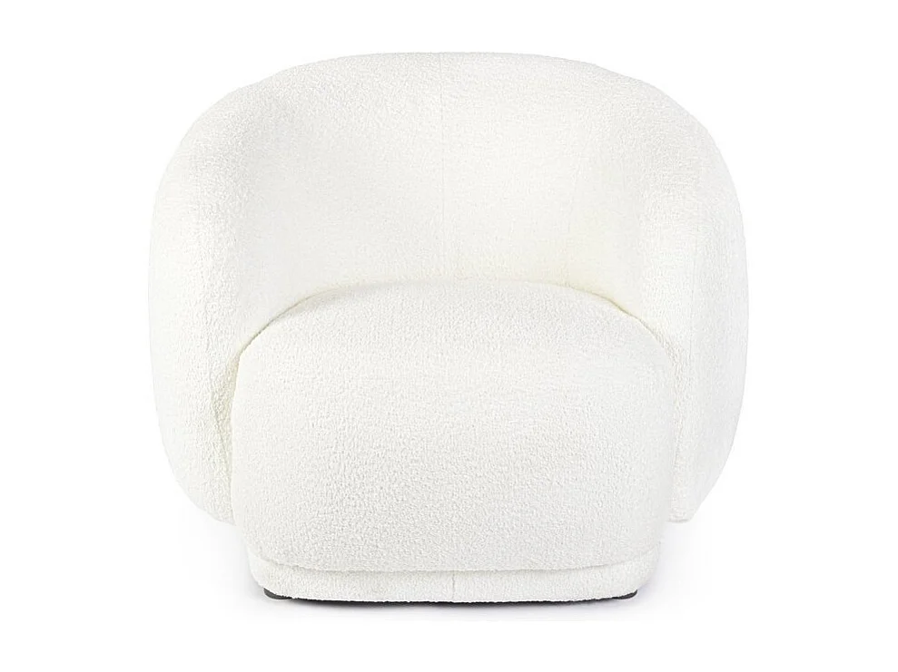 Fauteuil en tissu effet bouclé blanc - TECLA