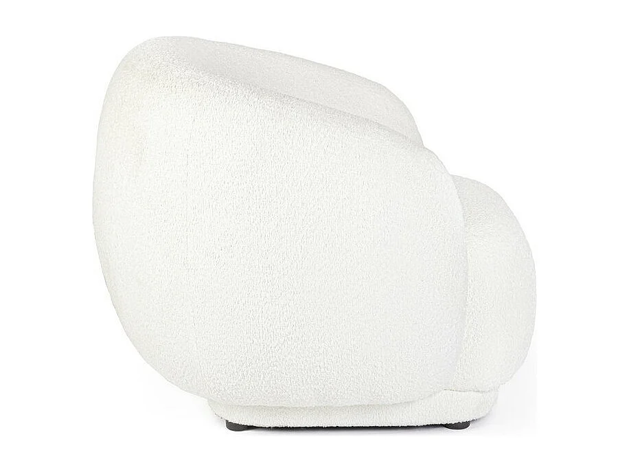 Fauteuil en tissu effet bouclé blanc - TECLA
