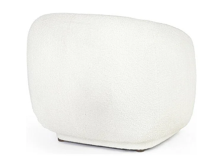Fauteuil en tissu effet bouclé blanc - TECLA