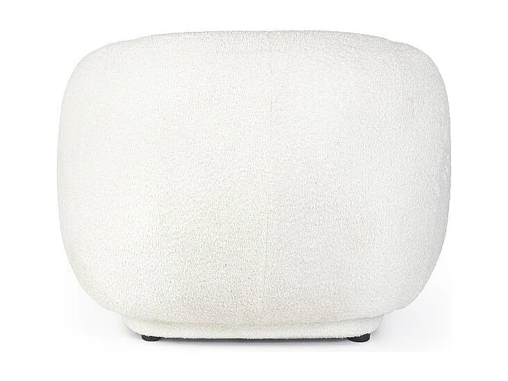 Fauteuil en tissu effet bouclé blanc - TECLA
