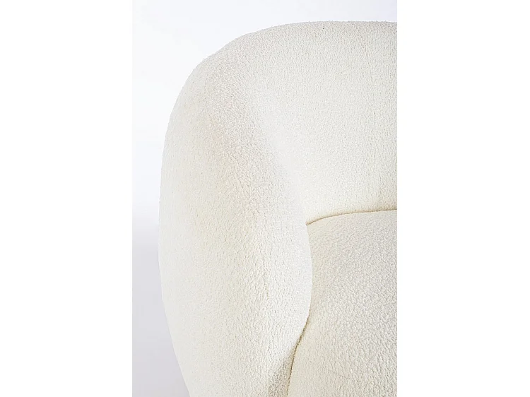 Fauteuil en tissu effet bouclé blanc - TECLA