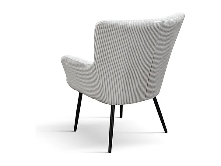 Sessel aus hellgrauem Samtstoff mit anthrazitfarbenen Beinen - MEGEVE