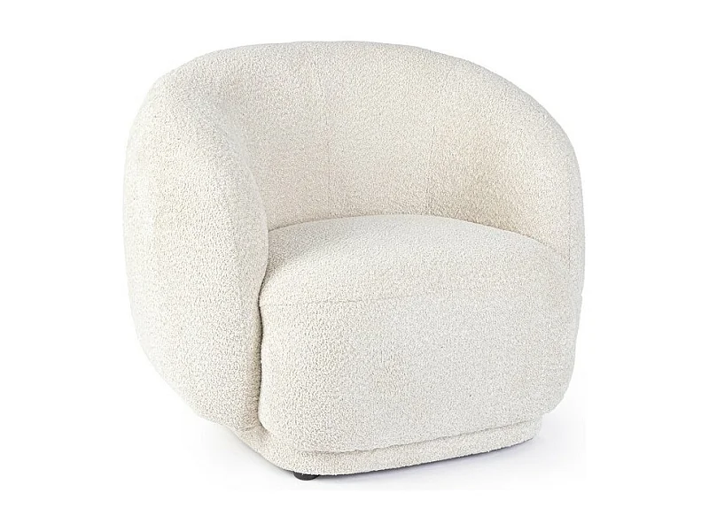 Stoffen fauteuil met bouclé-effect naturel - TECLA