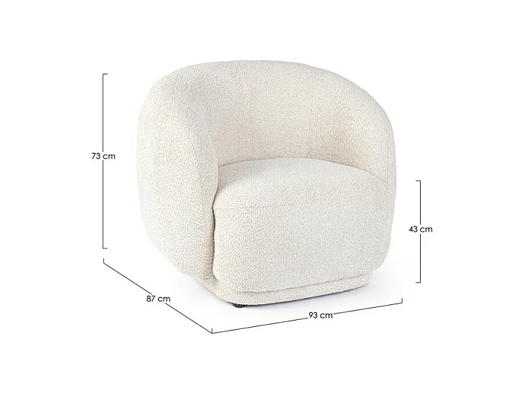 Sessel aus natürlichem Bouclé-Stoff - TECLA