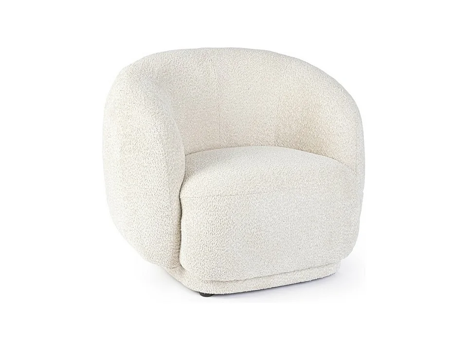 Fauteuil en tissu effet bouclé naturel - TECLA