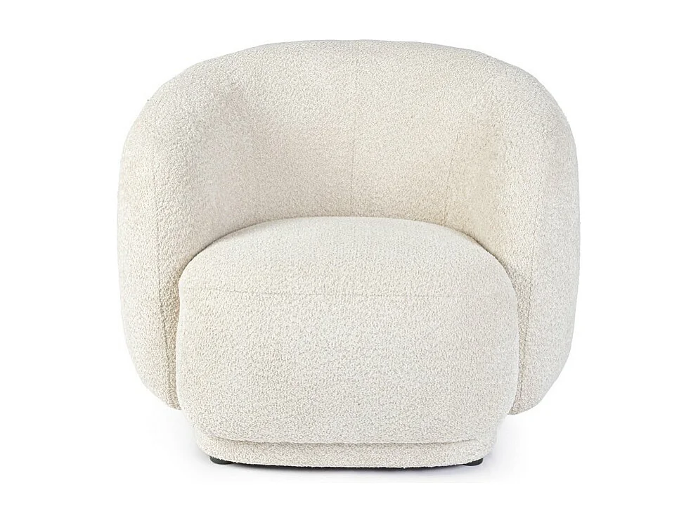 Fauteuil en tissu effet bouclé naturel - TECLA