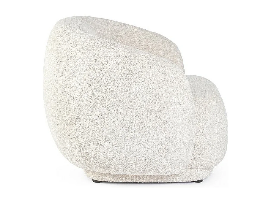 Fauteuil en tissu effet bouclé naturel - TECLA