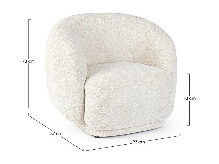 Fauteuil en tissu effet bouclé naturel - TECLA