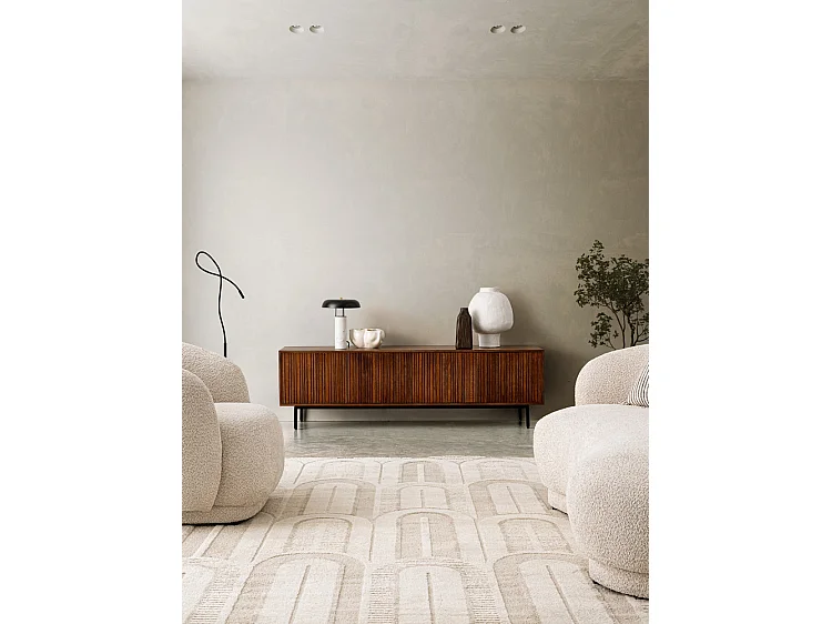 Fauteuil en tissu effet bouclé naturel - TECLA