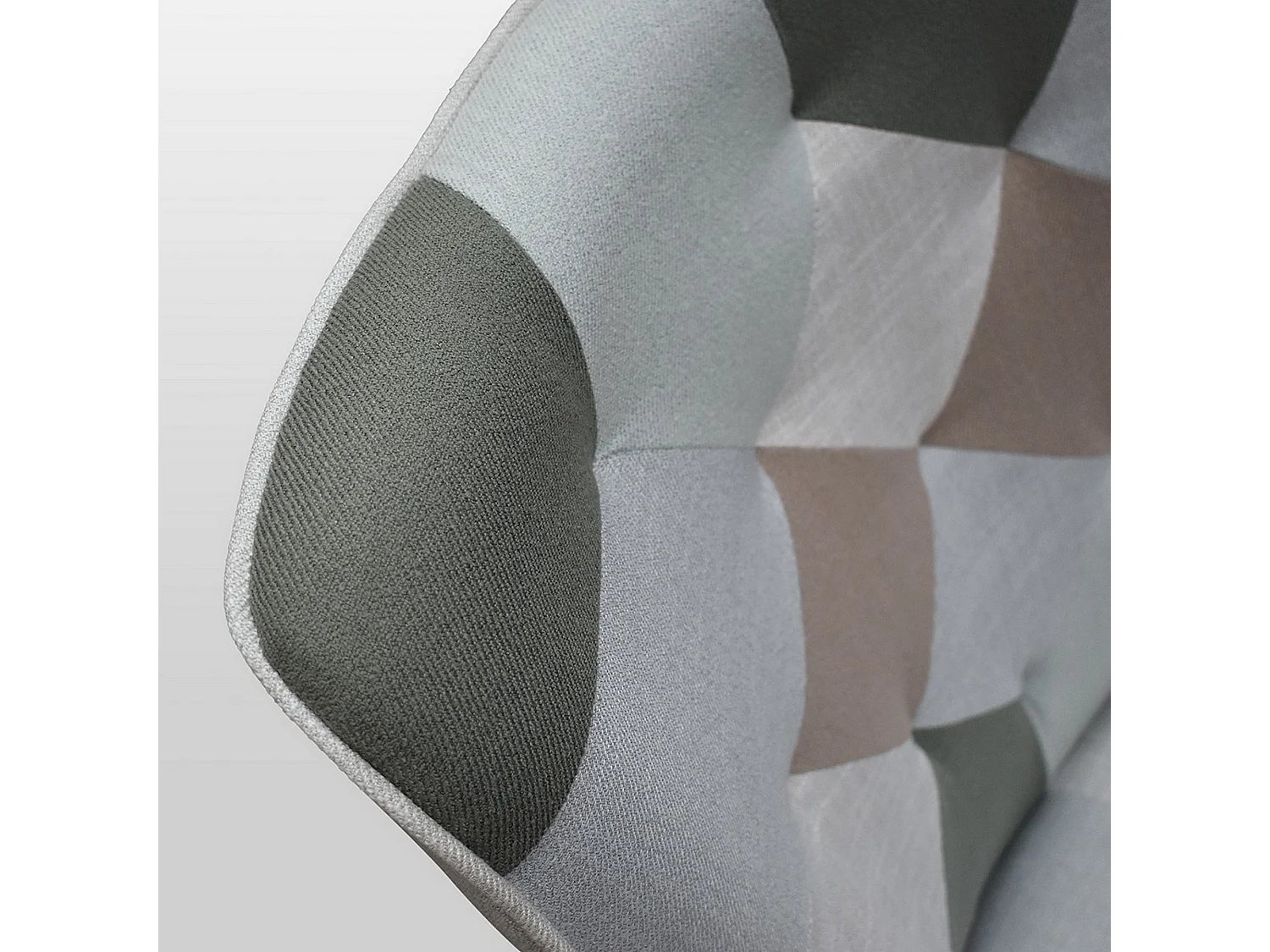 Wielokolorowy materiałowy fotel z podnóżkiem - HAVANA