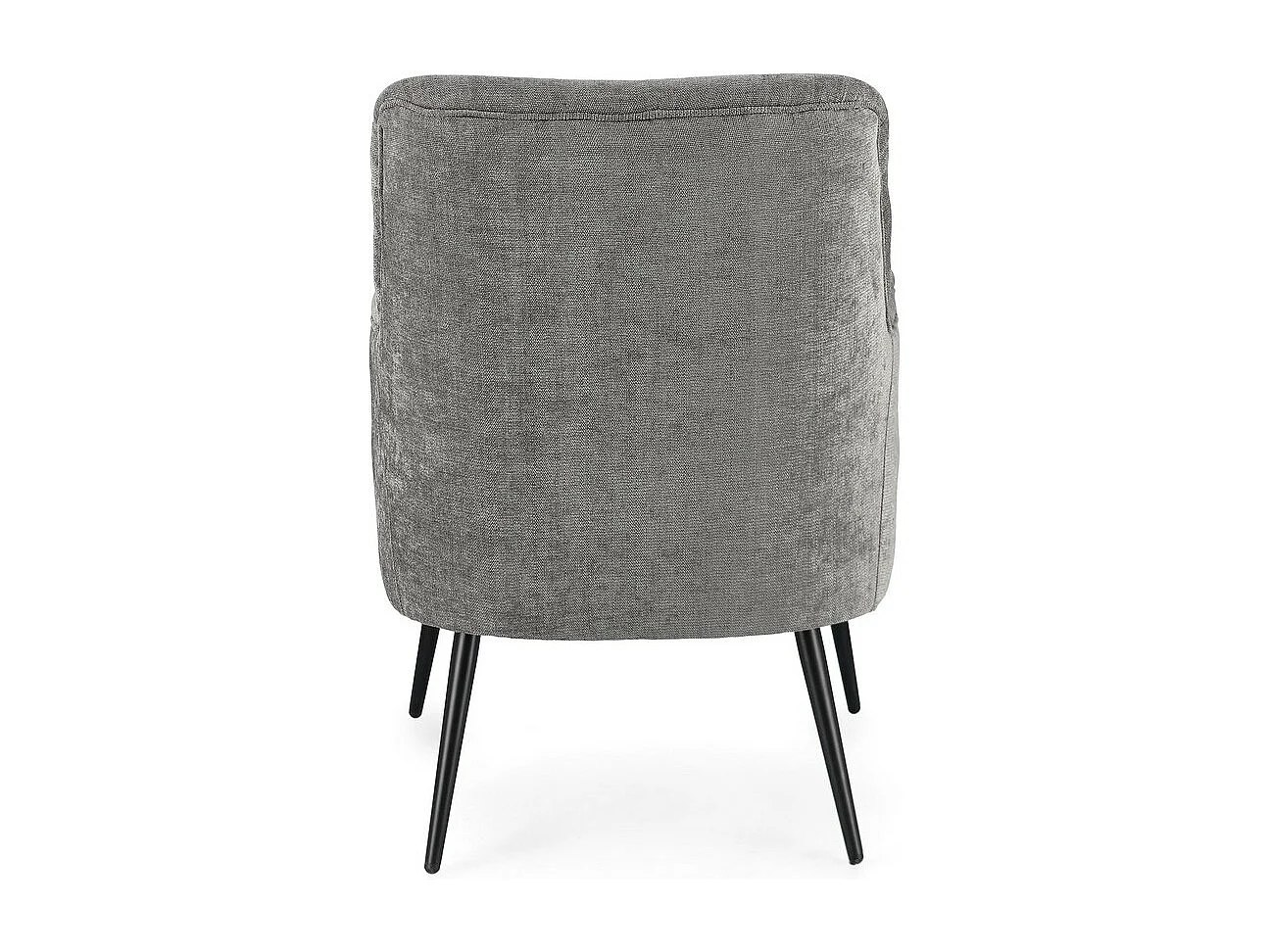 Sessel aus dunkelgrauem Stoff und schwarz lackierten Stahlbeinen - ERNESTINE
