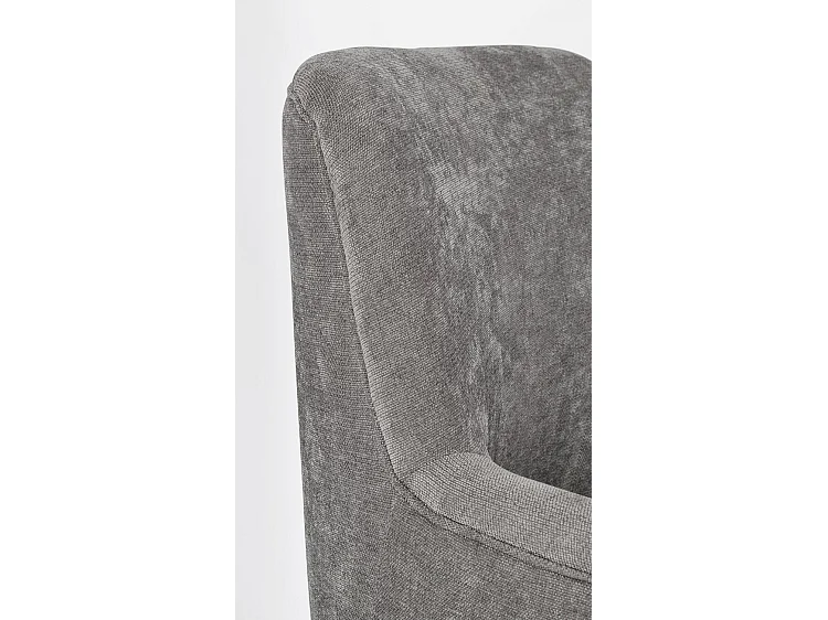 Sessel aus dunkelgrauem Stoff und schwarz lackierten Stahlbeinen - ERNESTINE