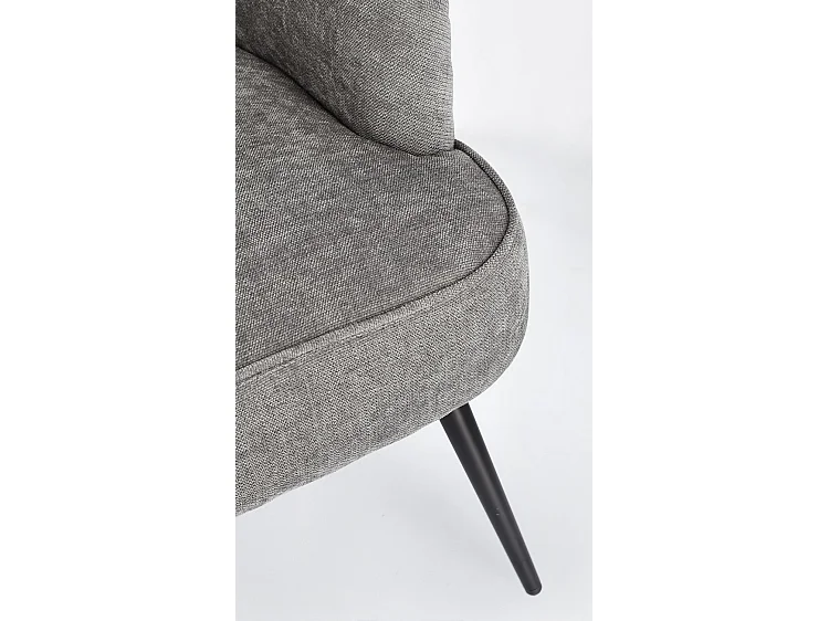 Sessel aus dunkelgrauem Stoff und schwarz lackierten Stahlbeinen - ERNESTINE