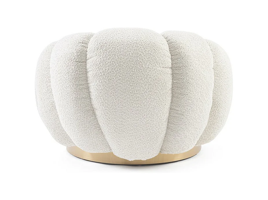 Drehsessel aus natürlichem Bouclé-Stoff - FLOREL