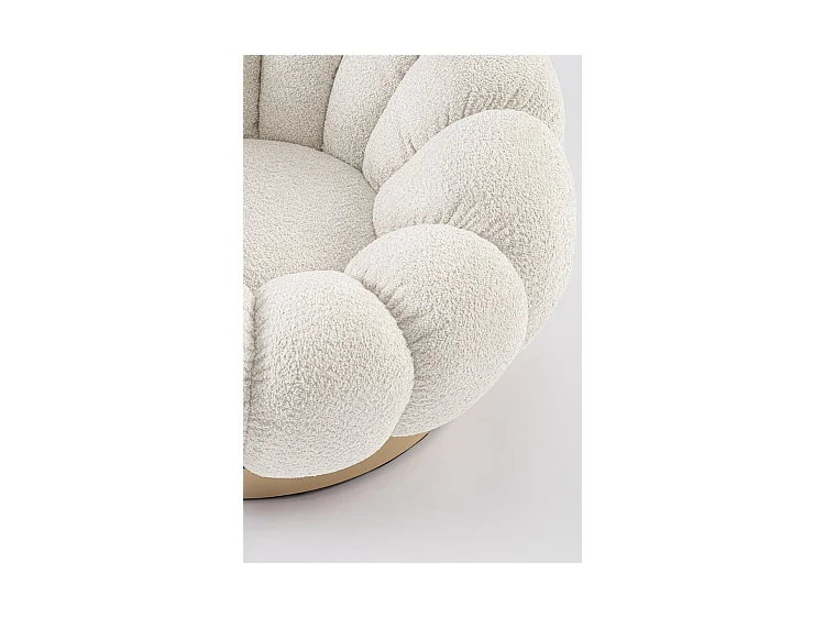 Drehsessel aus natürlichem Bouclé-Stoff - FLOREL